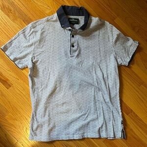 Rodd and Gunn Sports Fit Navy Blue and White Patterned Polo